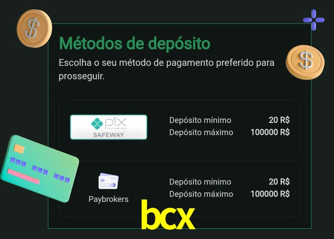 O cassino bcx oferece uma grande variedade de métodos de pagamento
